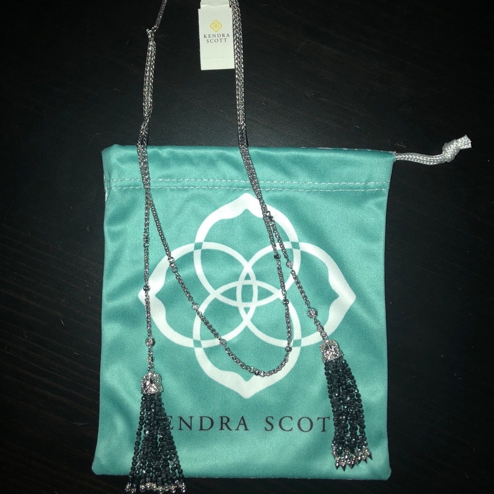 NEW! Kendra Scott Monique Lariat Black Necklace
